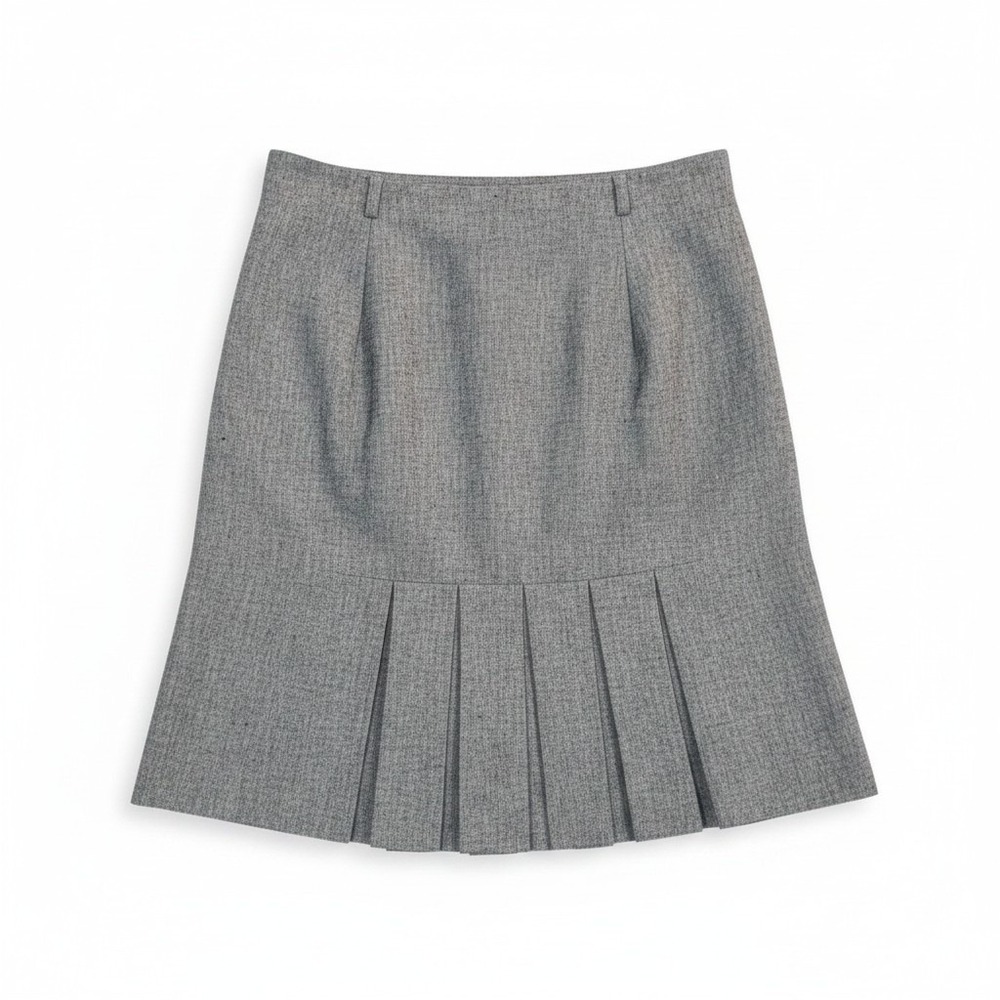Linen Blend Knee Length Light Academia Preppy Old Money Skirt